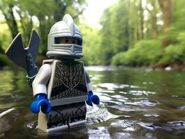 le épique quête de lego aventuriers ai génératif photo