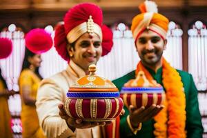 le mariage de la personne et la personne à le grandiose hôtel, Delhi. généré par ai photo