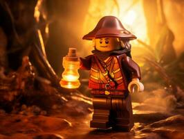 le épique quête de lego aventuriers ai génératif photo