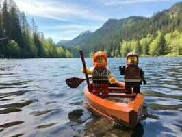 le épique quête de lego aventuriers ai génératif photo