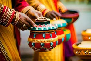 Indien mariage la cérémonie - mariage la photographie par Kristine Kristensen. généré par ai photo