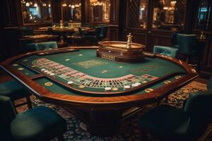 Jeu table dans luxe casino. génératif ai photo