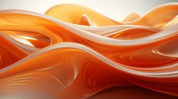 un abstrait mélange de orange, pêche, et ambre vagues ondulation dans une de manière fascinante magnifique ouvrages d'art, ai génératif photo