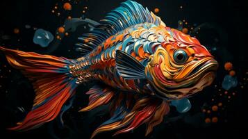 cette vibrant poisson dans ses coloré Balance apporte la vie à tout aquarium, inspirant une sens de admiration et merveille, ai génératif photo