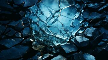 une cassé cristal de quartz scintille dans le lumière, reflétant la nature beauté dans ses brisé pièces, ai génératif photo