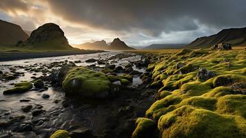 le cascades dans Islande sont magnifique ai génératif photo