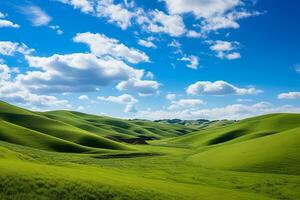 captivant Naturel paysage avec roulant collines. génératif ai photo