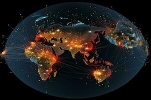 global réseau Les données visualisation. génératif ai photo