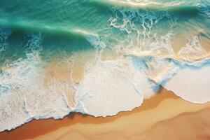 aérien coup de une serein plage. génératif ai photo