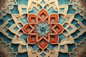 islamique géométrique ornement Contexte. génératif ai photo