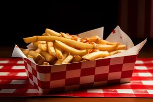 ai génératif image de Patate frites avec sauce photo