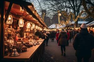 ai génératif image de une charmant Noël marché photo