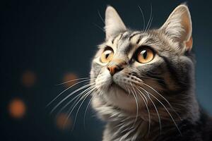 espiègle chat parfait visage et yeux très détaillé ai génératif photo