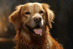 espiègle chien parfait visage et yeux très détaillé ai génératif photo