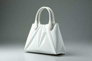 origami inspiré 3d rendre blanc sac comme une à la mode minimaliste concept ai généré photo