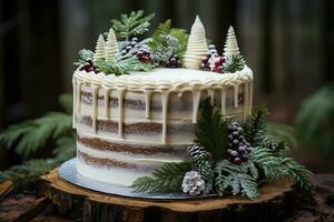 hiver gâteau pays des merveilles blanc gâteau photo