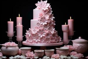 hiver gâteau pays des merveilles rose thème photo