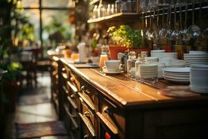 situation dans le cuisine dans le après midi professionnel La publicité la photographie ai généré photo