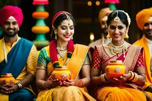 Indien mariage la cérémonie dans Bangalore. généré par ai photo