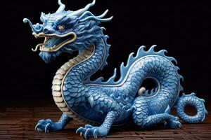 bleu asiatique dragon chinois Nouveau année photo