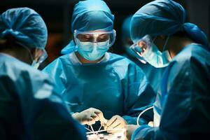 médecins et spécialiste Faire chirurgie sur opération pièce ai généré photo
