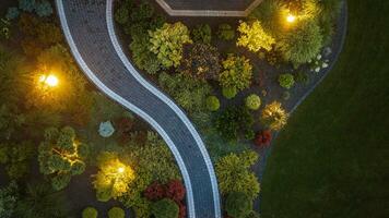 retour Cour jardin illuminé par Extérieur LED éclairage photo