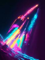 une coloré La peinture de une fusée lancement dans espace photo