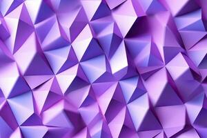 violet pente abstrait illustration. 3d Triangle Contexte. ordinateur art conception modèle. ai génératif photo