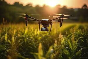 drone surveillance cultures et intelligent agriculture dans une numérique agriculture. ai génératif photo