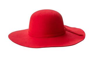 femme rouge chapeau isolé sur blanc Contexte photo