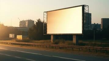 La publicité moquer en haut Vide panneau d'affichage avec copie espace pour votre texte contenu Publique information planche panneau d'affichage Vide pour Extérieur La publicité affiche photo