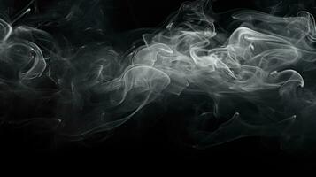 une bouffée de fumée sur une noir Contexte photo