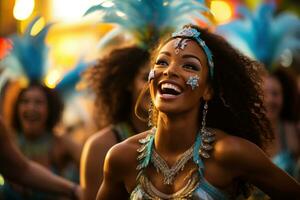 expérience le énergie de carnaval avec ces magnifique samba danseurs photo