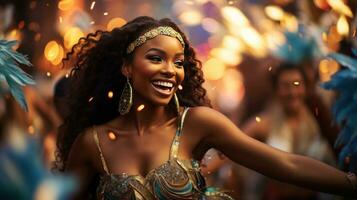 expérience le énergie de carnaval avec ces magnifique samba danseurs photo