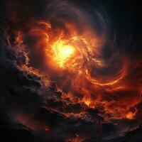 exquis photo de une coronaire trou pendant une magnétique orage