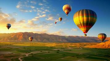 chaud air des ballons mouche plus de la cappadoce - le génial touristique attraction dans dinde ai génératif photo