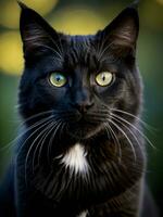 captivant portrait de une chat dans une paquet. ai généré. photo