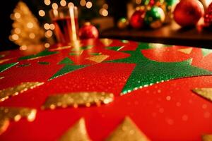 de fête délice Noël à thème dessous de verre. ai généré. photo