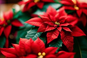 de fête poinsettia cheveux clips pour une toucher de vacances glamour. ai généré. photo