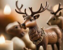 majestueux renne figurines réaliste beauté dans miniature. ai généré. photo