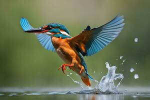 martin-pêcheur tranchant image. ai génératif photo