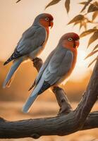 capturer l'amour des oiseaux. réconfortant Photos de affectueux aviaire des couples. ai génératif