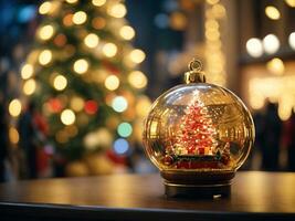 décoré Noël arbre avec balle, cloche et beaucoup plus. ai génératif photo