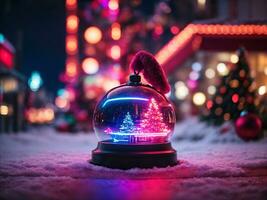 décoré Noël arbre avec balle, cloche et beaucoup plus. ai génératif photo