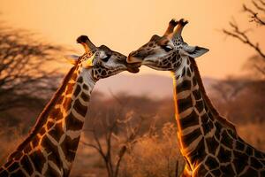 girafe dans jungle. HD qualité tranchant image. ai générer photo