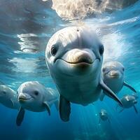 dauphin merveilles. captivant la photographie par une 30 ans faune expert. ai génératif photo