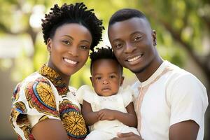 ai généré studio portrait de magnifique Parents avec bébé bébé en portant sur mains sur différent couleurs Contexte photo