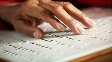 habilitant le aveugle le importance de monde braille journée photo