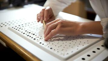 habilitant le aveugle le importance de monde braille journée photo