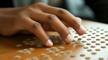 habilitant le aveugle le importance de monde braille journée photo